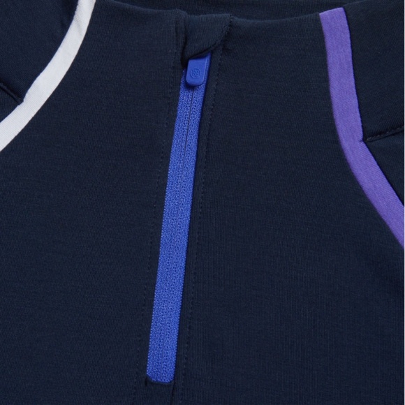 G/Fore Colour Block Luxe Staple Quarter Zip Pullover Small Twilight Purple Blue - Picture 5 of 14